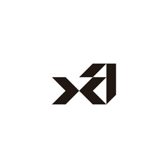 Letter x, a and d knife geometric symbol simple logo vector