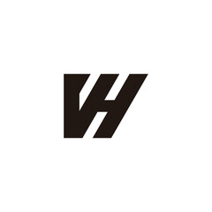 Letter VH connect geometric symbol simple logo vector