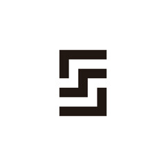 Letter s in S square geometric symbol simple logo vector