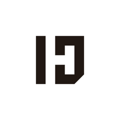Obraz premium Letter I H J square geometric symbol simple logo vector