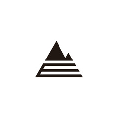 Fototapeta premium Letter E mountains geometric symbol simple logo vector