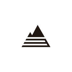 Fototapeta premium Number 3 mountains geometric symbol simple logo vector
