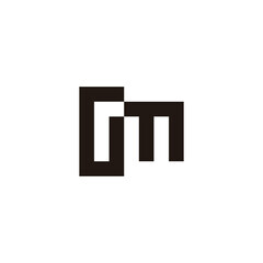 Letter G, r and m square geometric symbol simple logo vector