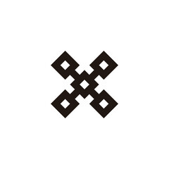 Letter x square, target, geometric symbol simple logo vector