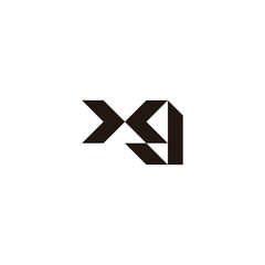 Letter X, q and g knife geometric symbol simple logo vector