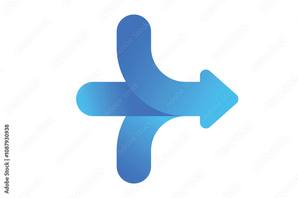 Canvas Prints three arrows merging gradient icon. clipart image isolated on white background.