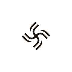 Ribbon, curves geometric symbol simple logo vector