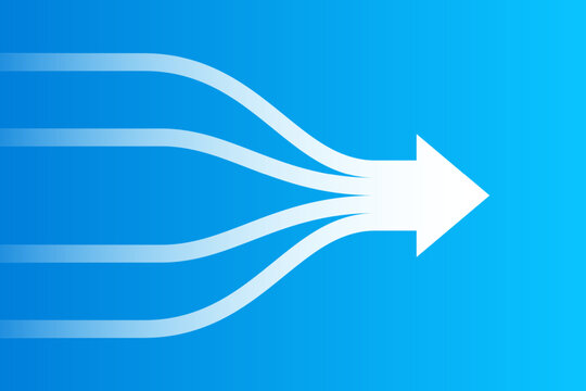 Merging arrows illustration. Clipart image.