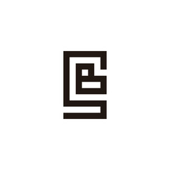 Letter S and B square, unique geometric symbol simple logo vector