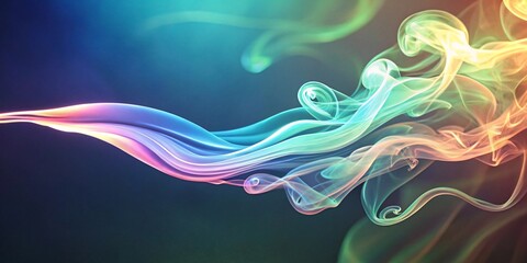 Fototapeta premium Colorful Smoke Swirling on Dark Background
