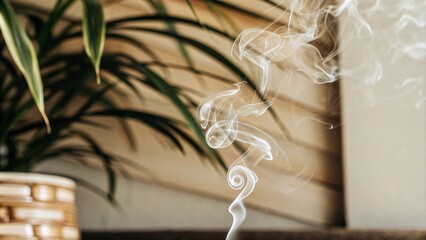  Serene Smoke Swirls in a Cozy Room