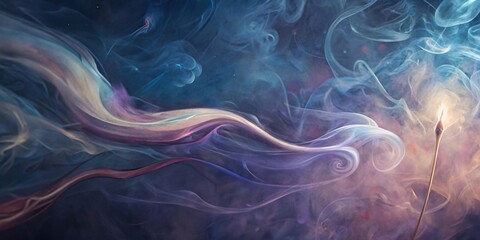 Fototapeta premium Ethereal Smoke Swirls with a Glowing Spark