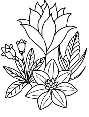 bouquet of flowers outline