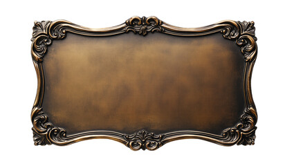 Empty Metal Retro Plate Isolated on White and Png Transparent Background