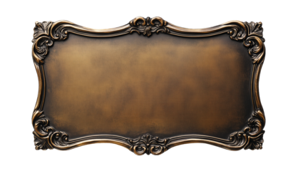 Empty Metal Retro Plate Isolated on White and Png Transparent Background