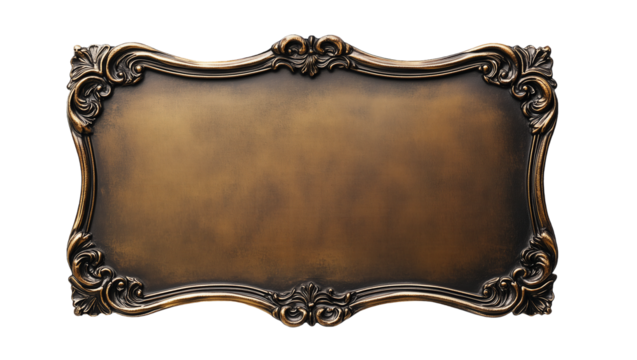 Empty Metal Retro Plate Isolated on White and Png Transparent Background