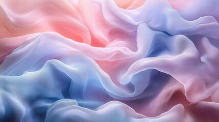 Fototapeta premium Soft pastel blue and pink hues flow together in an abstract background, symbolizing tranquility, creativity, and the blending of opposites to create harmony and balance