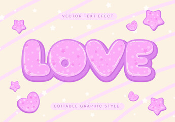 Pink Pastel And Purple Bubble Love Font Cute Heart Text Effect