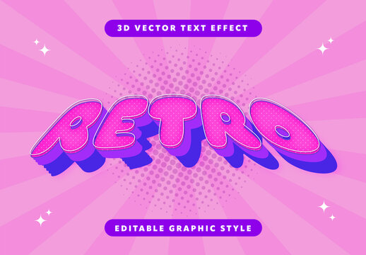 Pink And Purple Rounded Font Pop Art Comic Text Effect