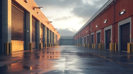 Modern warehouse exterior