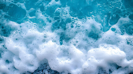 Obraz premium Abstract Blue Water with White Foam Bubbles Background Texture