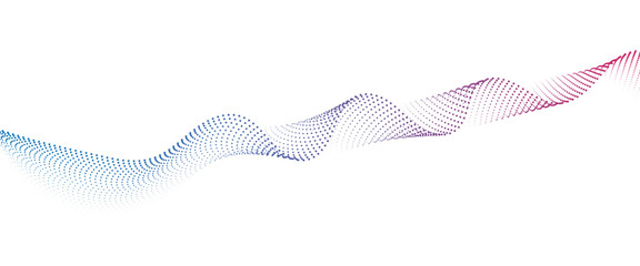 Flowing Dot Wave halftone gradient pattern on transparent background	
