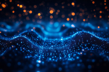 Cyber Monday digital waves illuminate online shopping excitement and deals