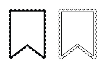 Scalloped bunting dovetail banner. Clipart image isolated on white background.