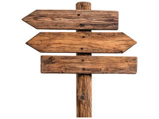 Rustic Wooden Signpost with Blank Directions