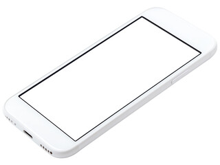 Blank Smartphone on White Background for Mockup Use