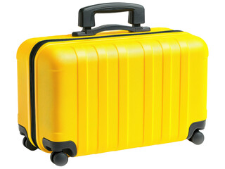 Fototapeta premium Bright Yellow Hard-shell Luggage for Travel Use