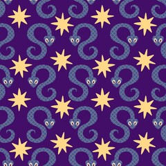 Summer animals seamless snake pattern for wrapping paper and new 2025 year