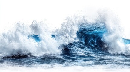 Obraz premium Powerful ocean waves crashing dramatically.