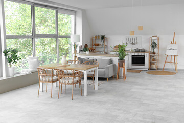 Interior of light modern  kitchen