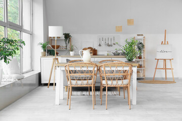Interior of light modern  kitchen