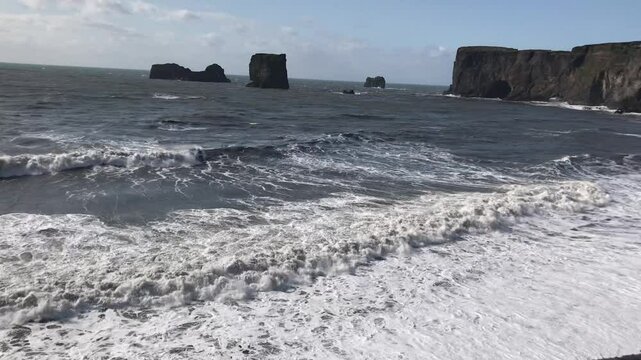 rocks in ocean with waves