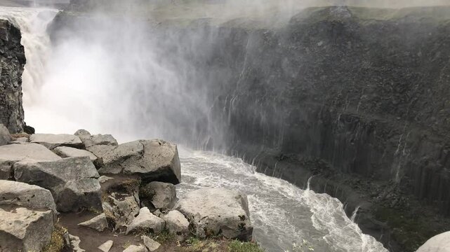 waterfall on the rocks