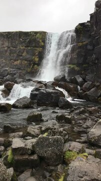 waterfall on the rocks