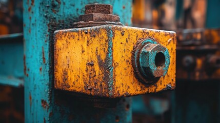 Rusted industrial machinery detail.