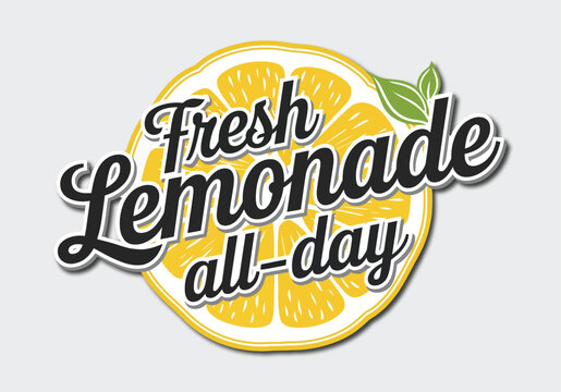 Fresh lemonade all-day typography for t-shirt printing design.