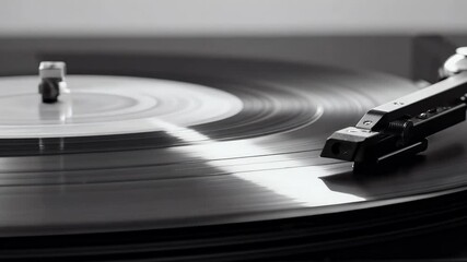 vintage vinyl record spinning playing music offering nostalgic retro visual high quality 4K album analog audio audiophile disc electronic equipment gramophone musical old party plate play player