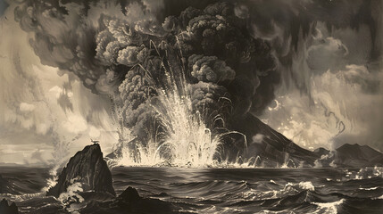 "Cataclysmic Krakatoa Eruption of 1883: A Raw Visual Journey Through Nature's Most Powerful Forces"