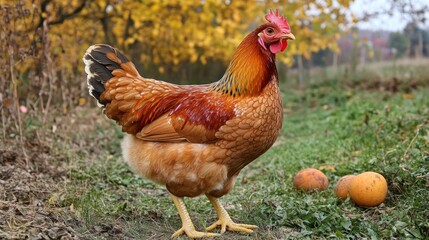 Fototapeta premium A Stunning Orpington Hen in Autumnal Setting