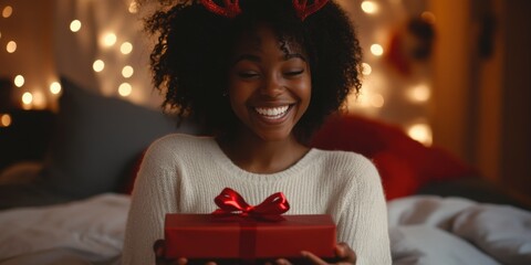 Christmas Delight: A Heartwarming Gift-Giving Moment