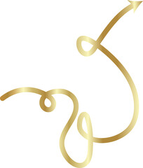 Obraz premium Golden arrow line, spiral, curve