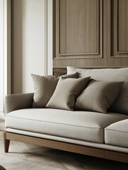 Contemporary Couch and Matching Pillows in Modern Living Room