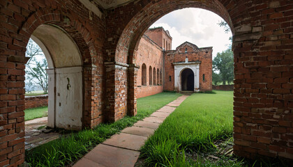 Fototapeta premium Ruines d'une ancienne architecture en briques
