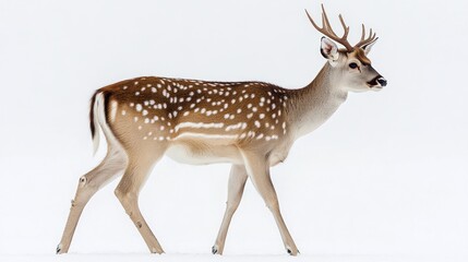 A Spotted Deer in the Snow