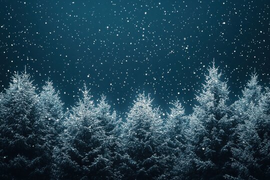 Winter Trees At Night