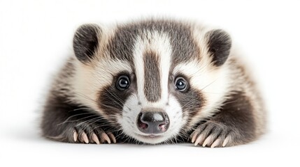 Fototapeta premium Adorable Baby Badger Portrait